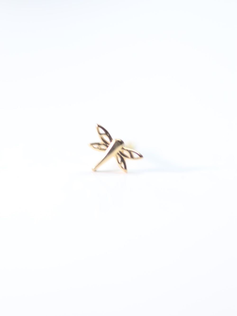 14Kt.Gold Dragonfly Nose Piercing Stud 20gauge Mark 14k New
